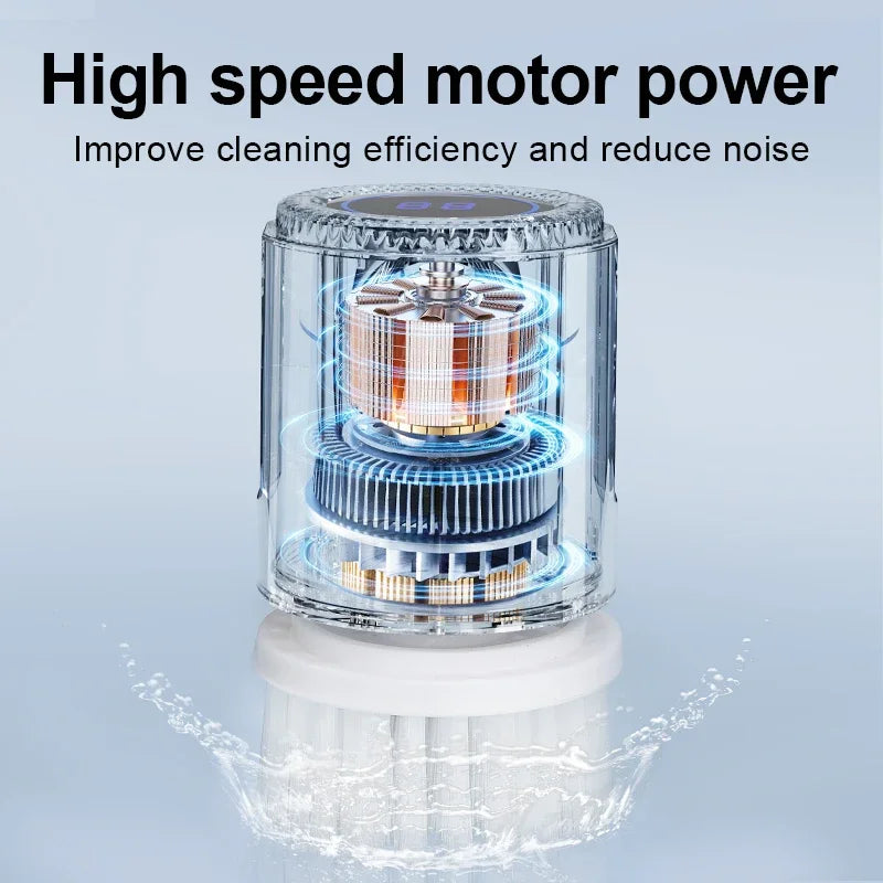 Electric Spin Scrubber, 6 Replacement Brush Heads, 360° Rotation, One-Button Start, Type-C Charging for Kitchen, Bathroom, Car