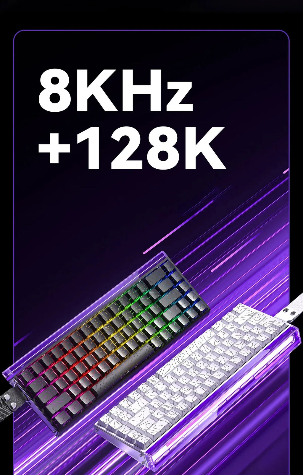 Magnetic Switch Keyboard RGB Gaming Mechanical Keyboard Rapid Trigger 8K Return Wired Esports Custom Keyboard by AULA HERO 68HE