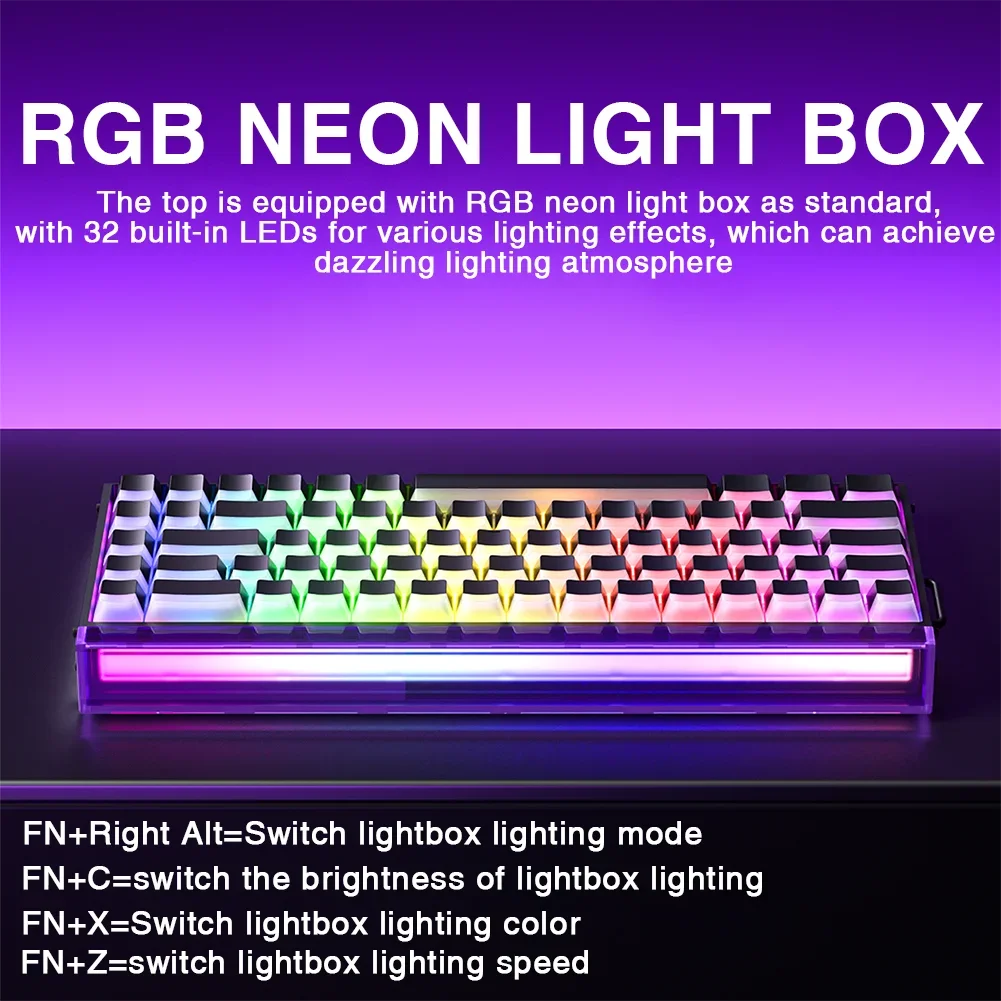 Magnetic Switch Keyboard RGB Gaming Mechanical Keyboard Rapid Trigger 8K Return Wired Esports Custom Keyboard by AULA HERO 68HE