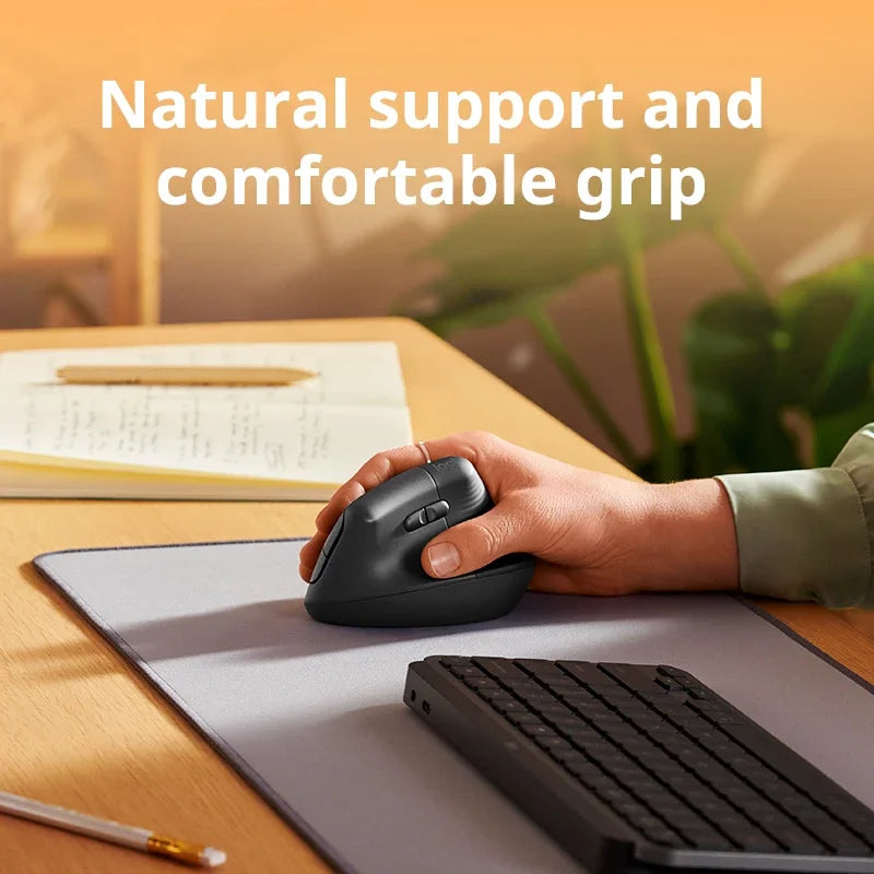 Logitech Lift Vertical Ergonomic Mouse — Silent, Wireless, Bluetooth & USB