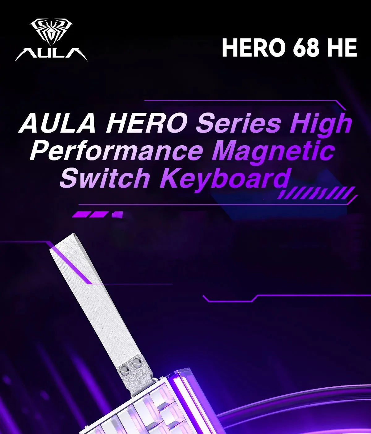Magnetic Switch Keyboard RGB Gaming Mechanical Keyboard Rapid Trigger 8K Return Wired Esports Custom Keyboard by AULA HERO 68HE