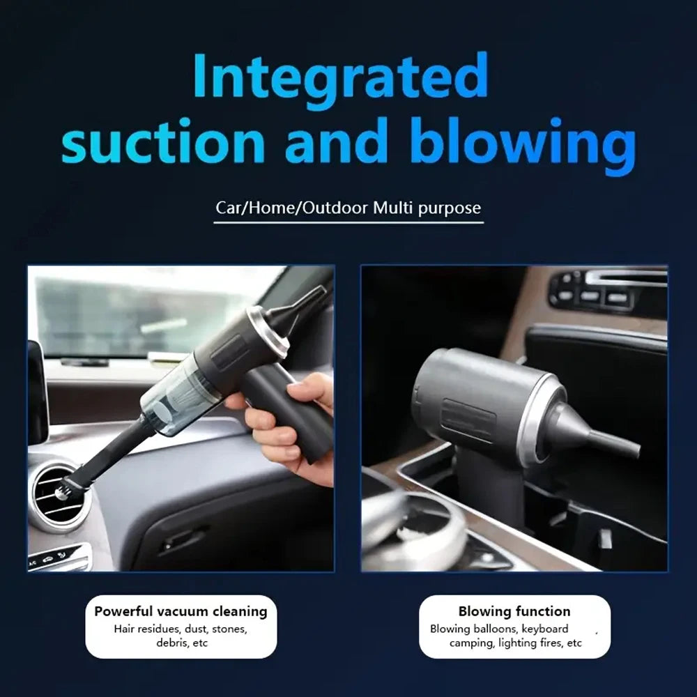 Mini Car Vacuum Cleaner Cordless Powerful Wireless Car Cleaner Type-C Charges HandHeld Portable Vacuum Cleaner Cleaning Machine