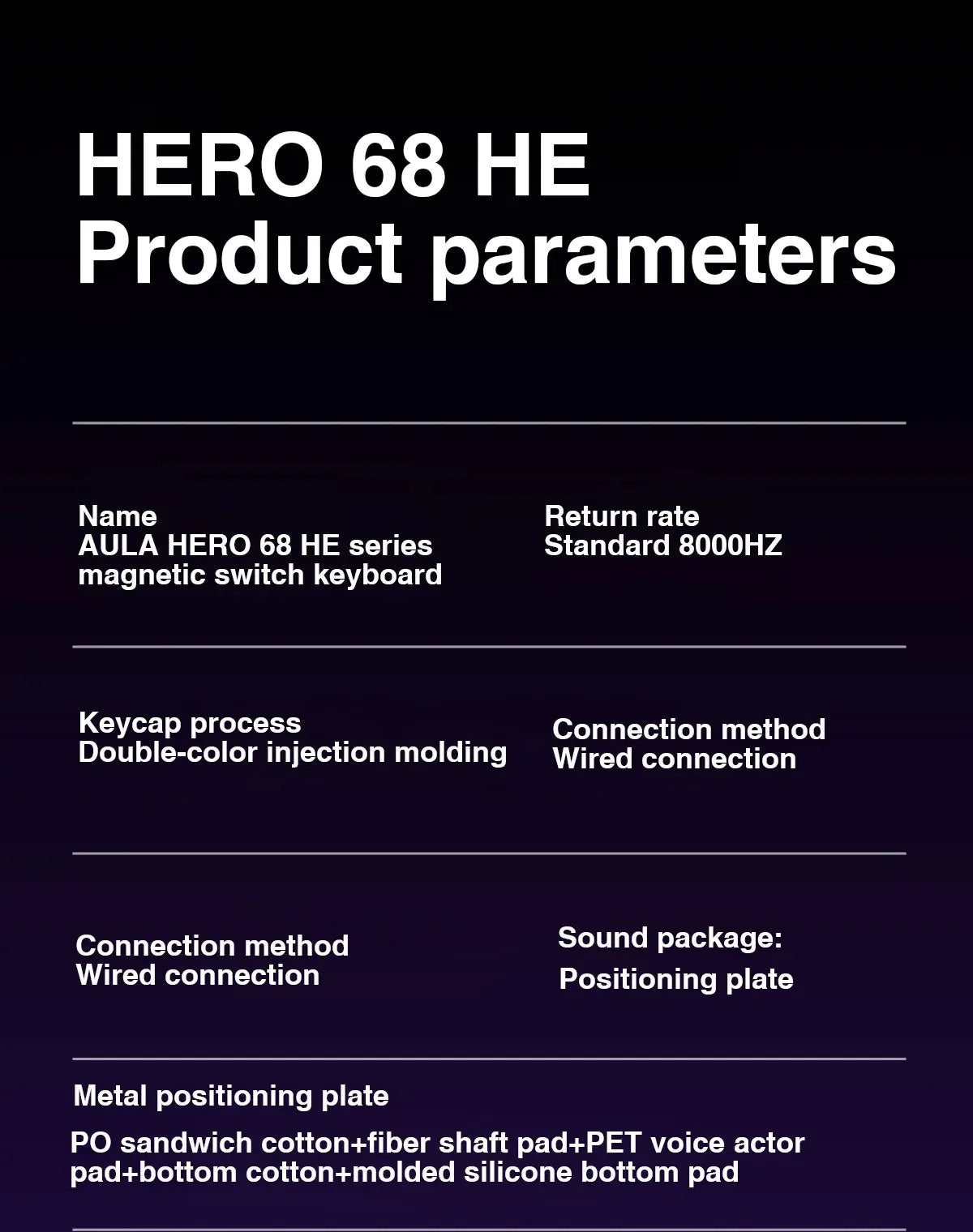 Magnetic Switch Keyboard RGB Gaming Mechanical Keyboard Rapid Trigger 8K Return Wired Esports Custom Keyboard by AULA HERO 68HE