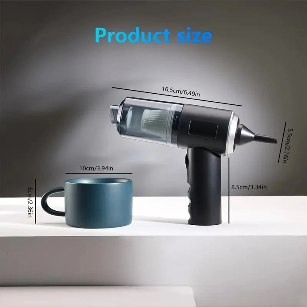 Mini Car Vacuum Cleaner Cordless Powerful Wireless Car Cleaner Type-C Charges HandHeld Portable Vacuum Cleaner Cleaning Machine
